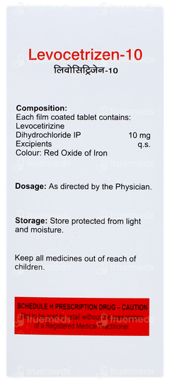 Levocetrizen 10 Tablet 10 Levocetrizen 10 Tablet 10