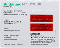Vildamac M 50/1000 Tablet 15 Vildamac M 50/1000 Tablet 15
