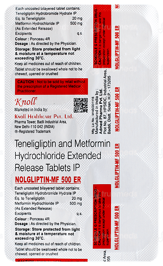 Nolgliptin Mf 500 Er Tablet 10