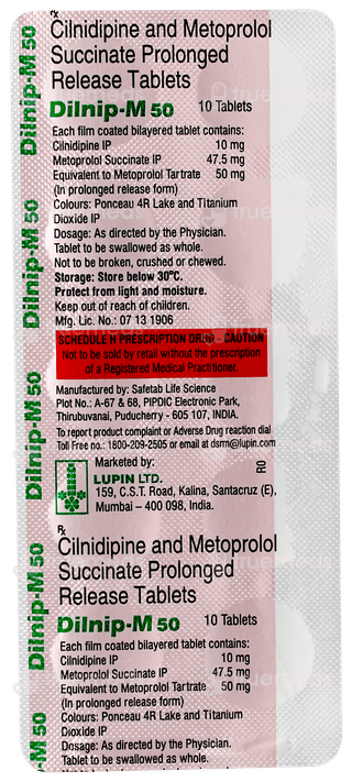 Dilnip M 50 Tablet 10