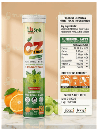 Cz 1000 Orange Flavour Sugar Free Effervescent Tablet 20