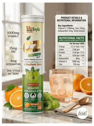 Cz 1000 Orange Flavour Sugar Free Effervescent Tablet 20