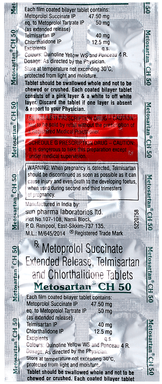 Metosartan Ch 50 Tablet 10