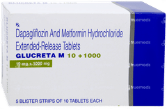 Glucreta M 10+1000 Tablet 10 Glucreta M 10+1000 Tablet 10