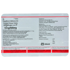 Gledepa Met Xr 10Mg/500Mg Tablet 7 Gledepa Met Xr 10Mg/500Mg Tablet 7