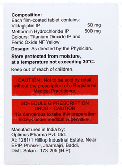 Vildagard M 50mg/500mg Tablet 15