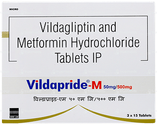 Vildapride M 50mg/500mg Tablet 15