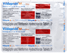 Vildapride M 50mg/500mg Tablet 15 Vildapride M 50mg/500mg Tablet 15