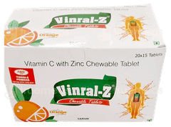 Vinral Z Orange Flavour Chewable Tablet 15