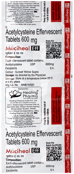 Muciheal Eff Orange Flavour Tablet 10