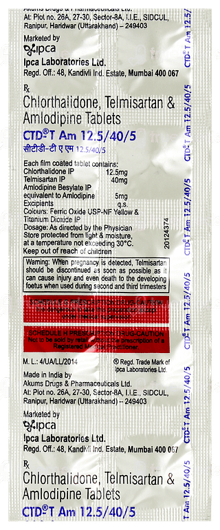 Ctd T Am 12.5/40/5 Tablet 10