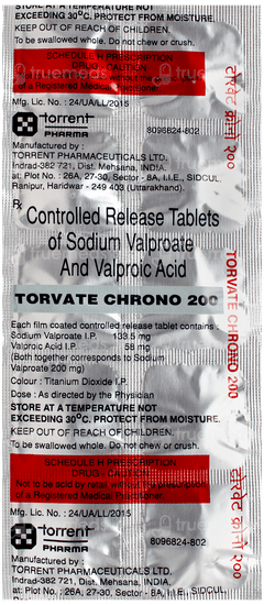 Torvate Chrono 200 Tablet 10 Torvate Chrono 200 Tablet 10