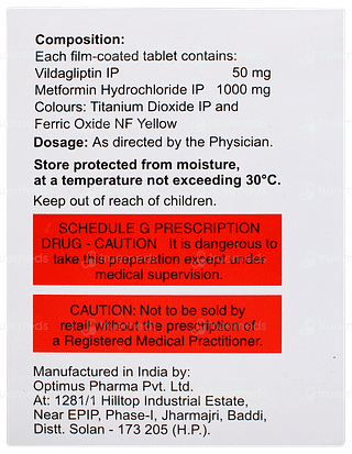 Vildagard M 50mg/1000mg Tablet 15