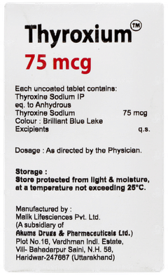 Thyroxium 75mcg Tablet 120