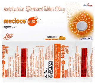 Muciace 600 Orange Flavour Sugar Free Effervescent Tablet 10