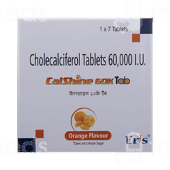 Calshine 60k Orange Flavour Chewable Tablet 7