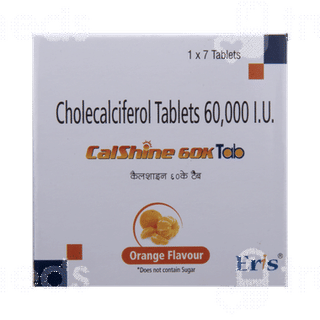 Calshine 60k Orange Flavour Chewable Tablet 7