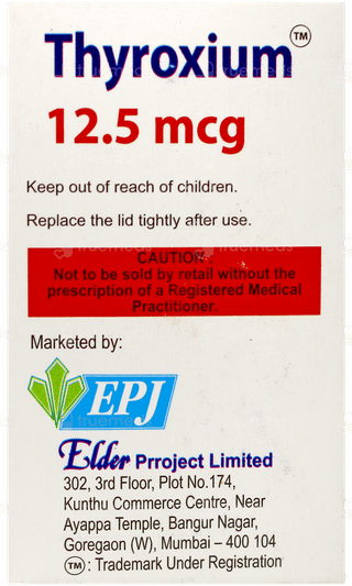 Thyroxium 12.5mcg Tablet 120