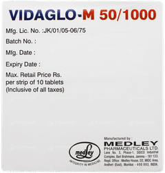 Vidaglo M 50/1000 Tablet 10 Vidaglo M 50/1000 Tablet 10