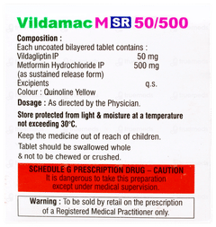 Vildamac M Sr 50/500 Tablet 10