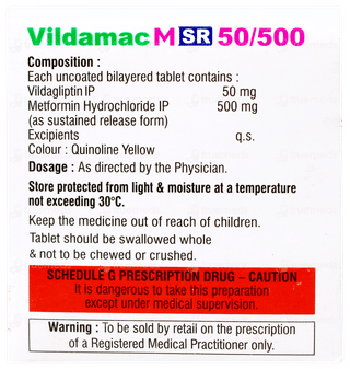 Vildamac M Sr 50/500 Tablet 10