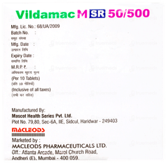 Vildamac M Sr 50/500 Tablet 10