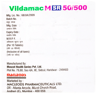 Vildamac M Sr 50/500 Tablet 10