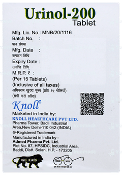Urinol 200 Tablet 15 Urinol 200 Tablet 15
