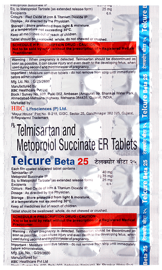 Telcure Beta 25 Tablet 15