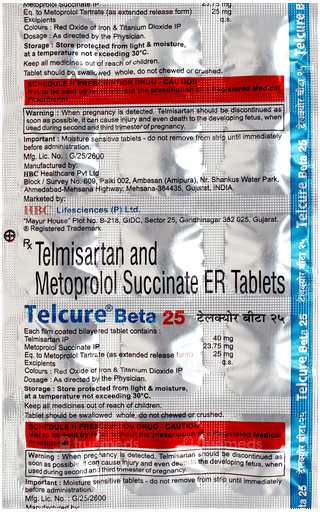 Telcure Beta 25 Tablet 15