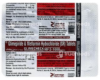 Glimecheck Mf 2/1000 MG Tablet Sr 10