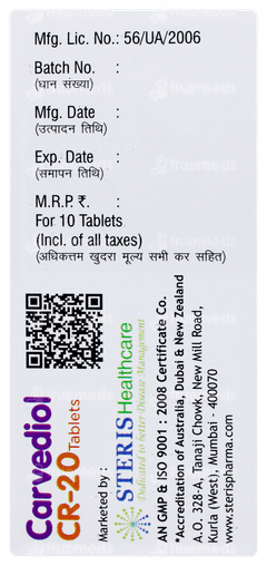 Carvediol Cr 20 Tablet 10 Carvediol Cr 20 Tablet 10