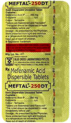 Meftal 250 Dt Tablet 10 Meftal 250 Dt Tablet 10
