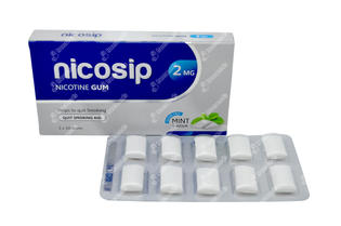 Nicosip 2mg Mint Flavour Sugar Free Chewing Gums 10