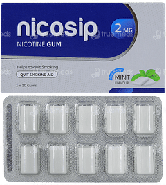 Nicosip 2mg Mint Flavour Sugar Free Nicotine Gum 10