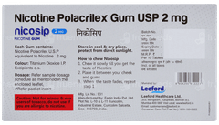 Nicosip 2mg Mint Flavour Sugar Free Nicotine Gums 10