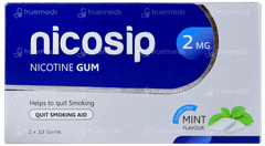 Nicosip 2mg Mint Flavour Sugar Free Nicotine Gums 10
