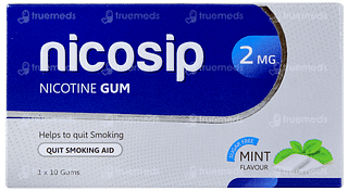 Nicosip 2mg Mint Flavour Sugar Free Chewing Gum 10