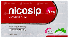 Nicosip 4mg Mint Flavour Sugar Free Nicotine Gums 10