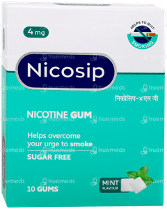 Nicosip 4mg Mint Flavour Sugar Free Nicotine Gums 10