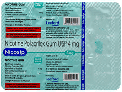 Nicosip 4mg Mint Flavour Sugar Free Nicotine Gums 10