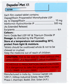 Dapader Met Xr 10/500 Tablet 15 Dapader Met Xr 10/500 Tablet 15