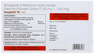 Axegliptin M 1000 Tablet 10