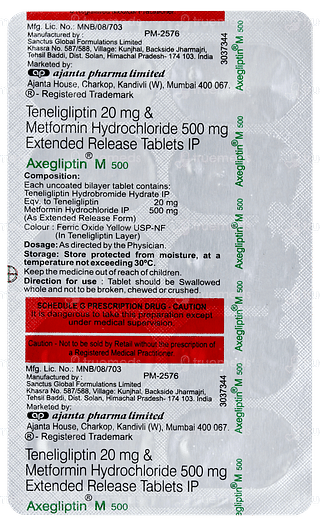 Axegliptin M 500 Tablet 10