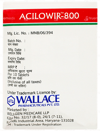 Acilowir 800 Tablet 10