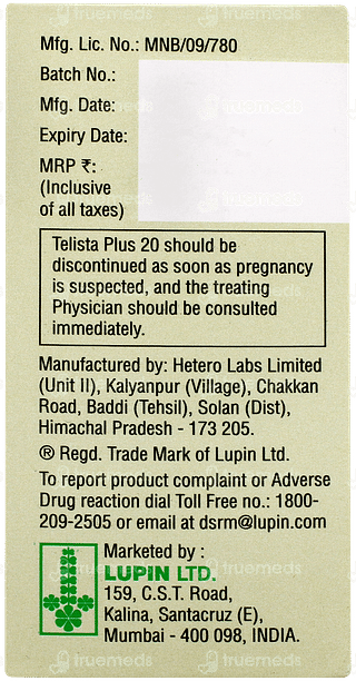 Telista Plus 20 Tablet 15