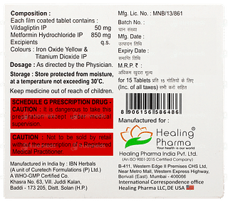 Vildasmart M 50mg/850mg Tablet 15