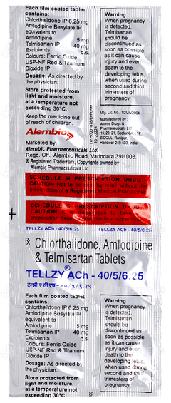 Tellzy Ach 40/5/6.25 Tablet 10 Tellzy Ach 40/5/6.25 Tablet 10