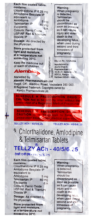 Tellzy Ach 40/5/6.25 Tablet 10