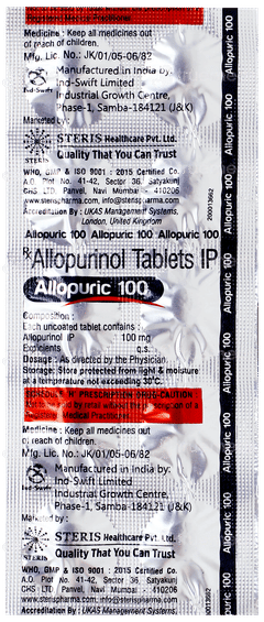 Allopuric 100 Tablet 10 Allopuric 100 Tablet 10